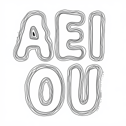 Desenho de Vogais para colorir e imprimir: número 4