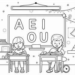 Desenho de Vogais para colorir e imprimir: número 6