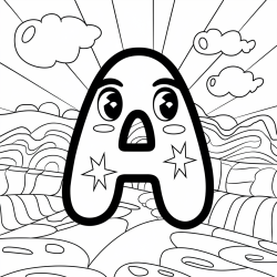 Desenho de Vogais para colorir e imprimir: número 14