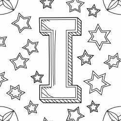 Desenho de Vogais para colorir e imprimir: número 18