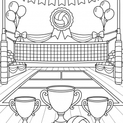 Desenho de Volei para colorir e imprimir: número 2
