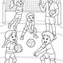 Desenho de Volei para colorir e imprimir: número 8