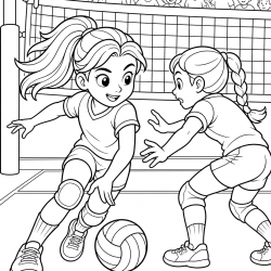 Desenho de Volei para colorir e imprimir: número 9