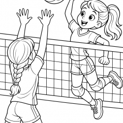 Desenho de Volei para colorir e imprimir: número 10