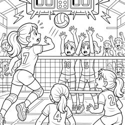 Desenho de Volei para colorir e imprimir: número 11