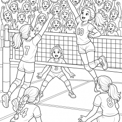 Desenho de Volei para colorir e imprimir: número 12