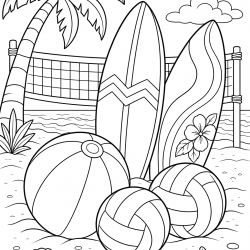 Desenho de Volei para colorir e imprimir: número 13