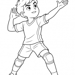 Desenho de Volei para colorir e imprimir: número 14