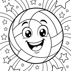 Desenho de Volei para colorir e imprimir: número 15