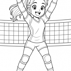 Desenho de Volei para colorir e imprimir: número 16