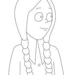 Desenho de Wandinha para colorir e imprimir: número 2