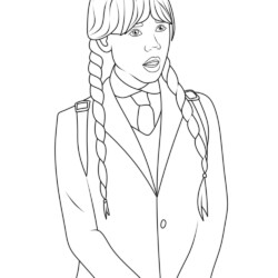 Desenho de Wandinha para colorir e imprimir: número 11