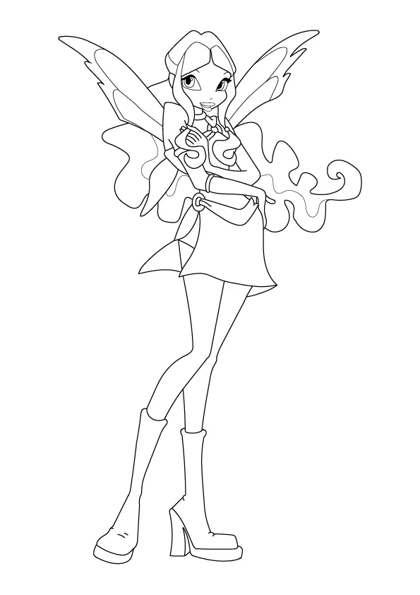 Desenho de Winx Club para colorir e imprimir: número 1