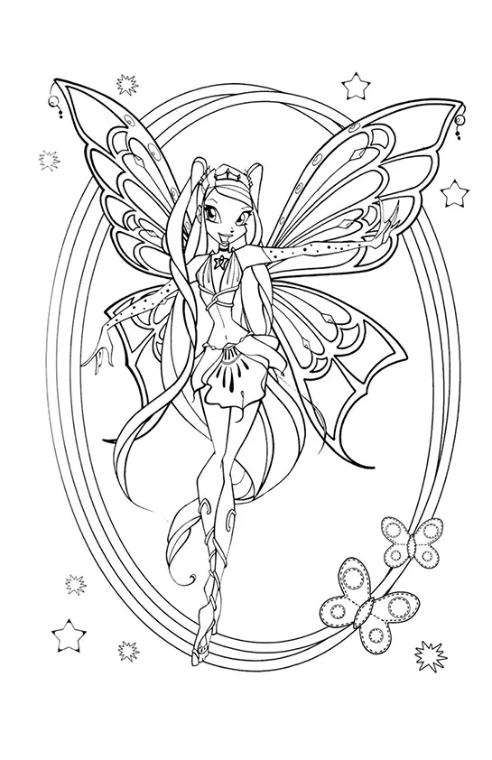 Desenho de Winx Club para colorir e imprimir: número 2