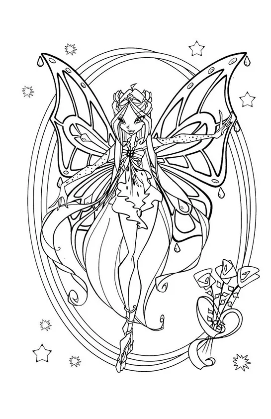 Desenho de Winx Club para colorir e imprimir: número 3