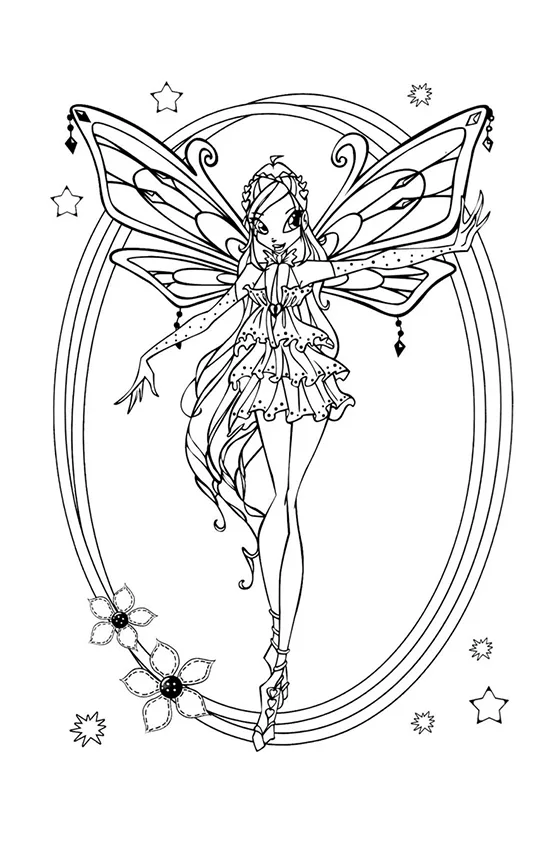 Desenho de Winx Club para colorir e imprimir: número 4