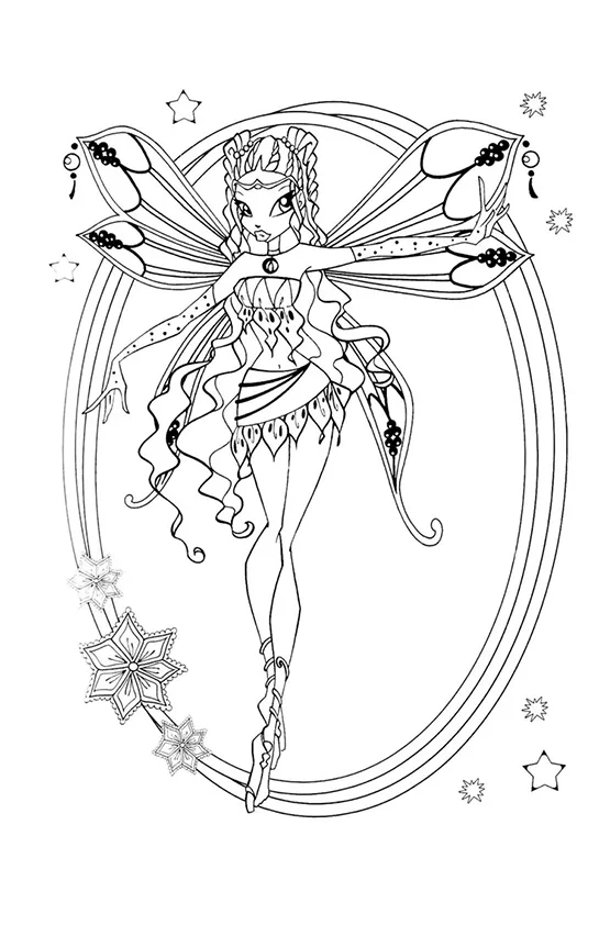 Desenho de Winx Club para colorir e imprimir: número 6