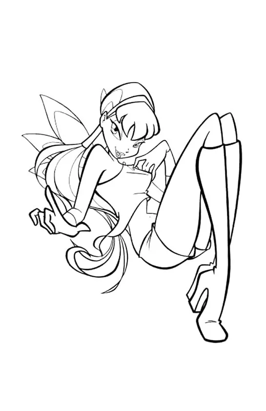 Desenho de Winx Club para colorir e imprimir: número 8