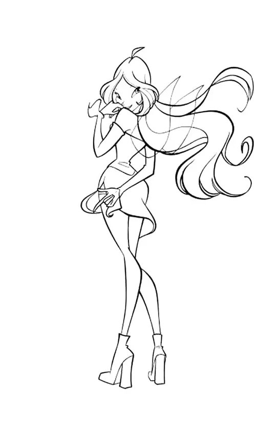Desenho de Winx Club para colorir e imprimir: número 9