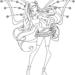 Desenho de Winx Club para colorir e imprimir: número 19