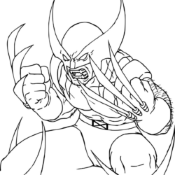 Desenho de Wolverine para colorir e imprimir: número 7