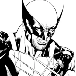 Desenho de Wolverine para colorir e imprimir: número 9