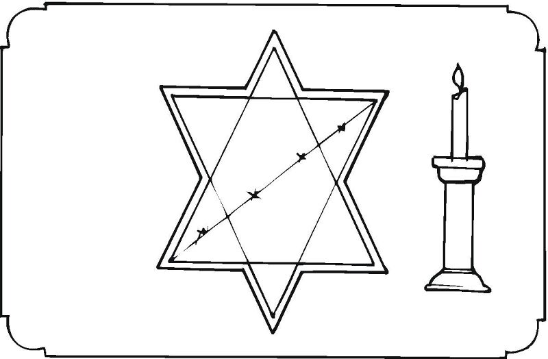 Desenho de Yom Hashoah para colorir e imprimir: número 2