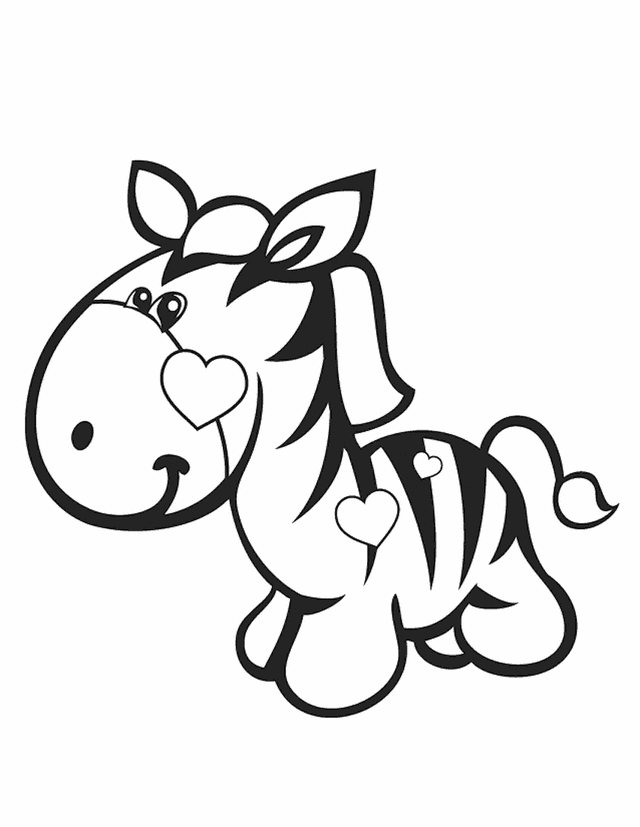 Desenho de Zebras para colorir e imprimir: número 5