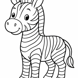 Desenho de Zebras para colorir e imprimir: número 19