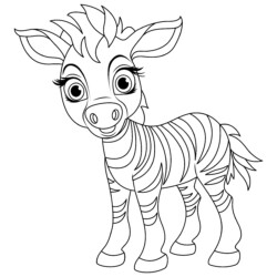 Desenho de Zebras para colorir e imprimir: número 24
